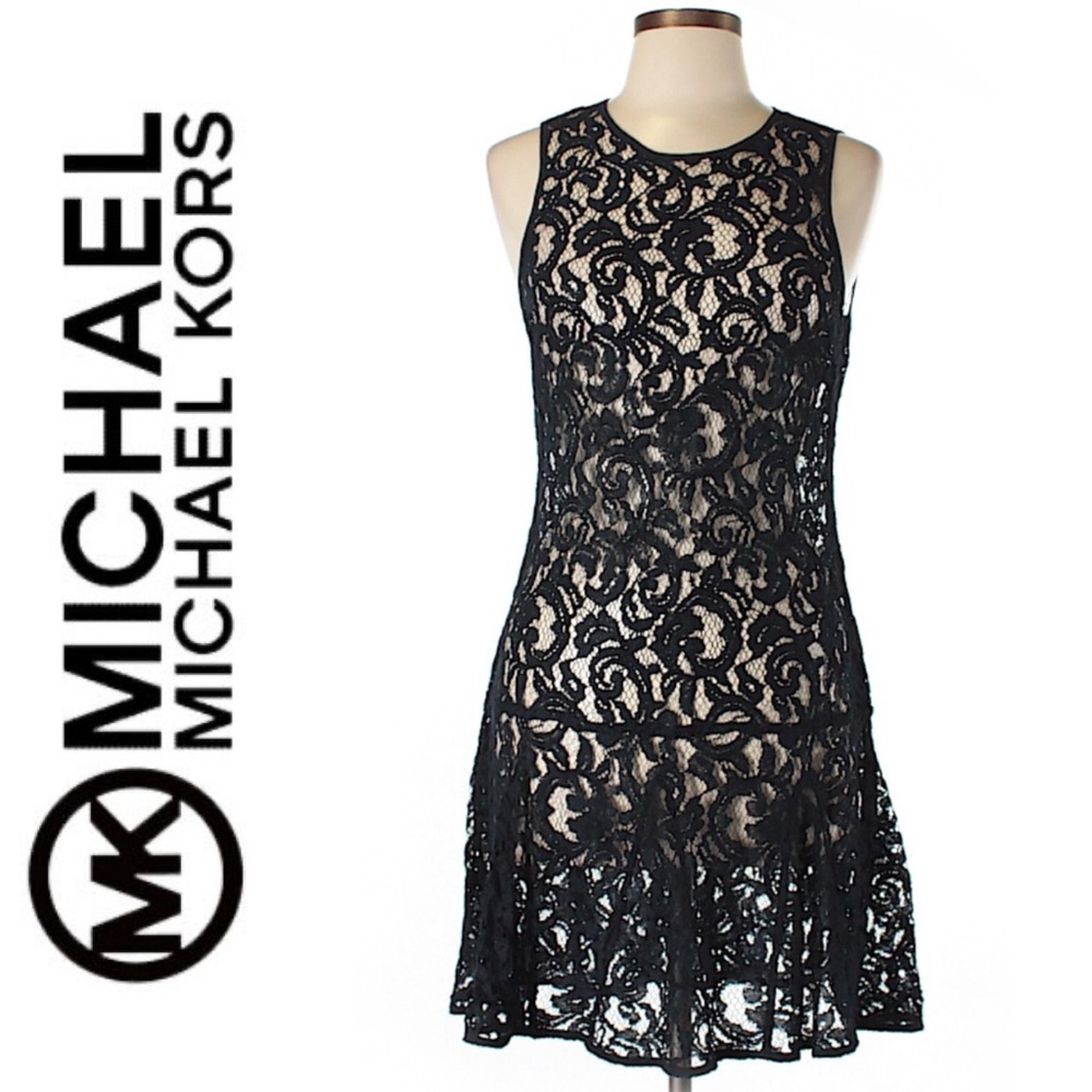 Dark Navy Almost Black Michael Kors Lace Dress